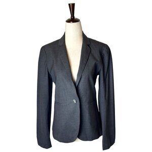 Theory Blazer Women 6 Gray‎ Wool Single Breasted Tailored One Button Corpcore
